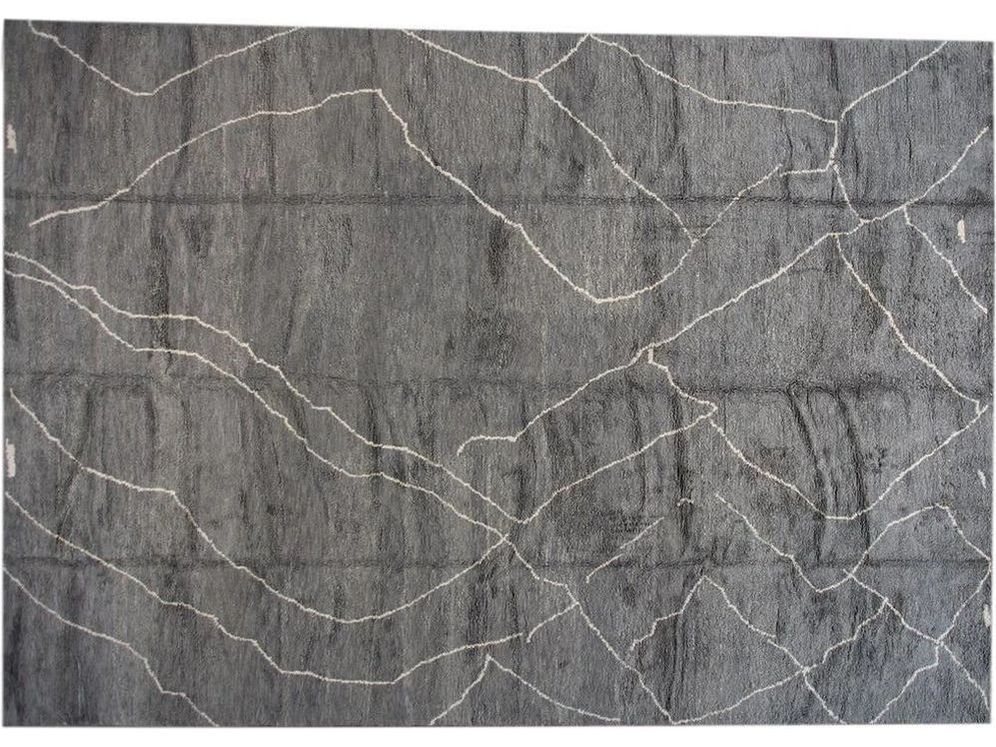 Modern Moroccan-Style Oversize Wool Rug 13 x 19
