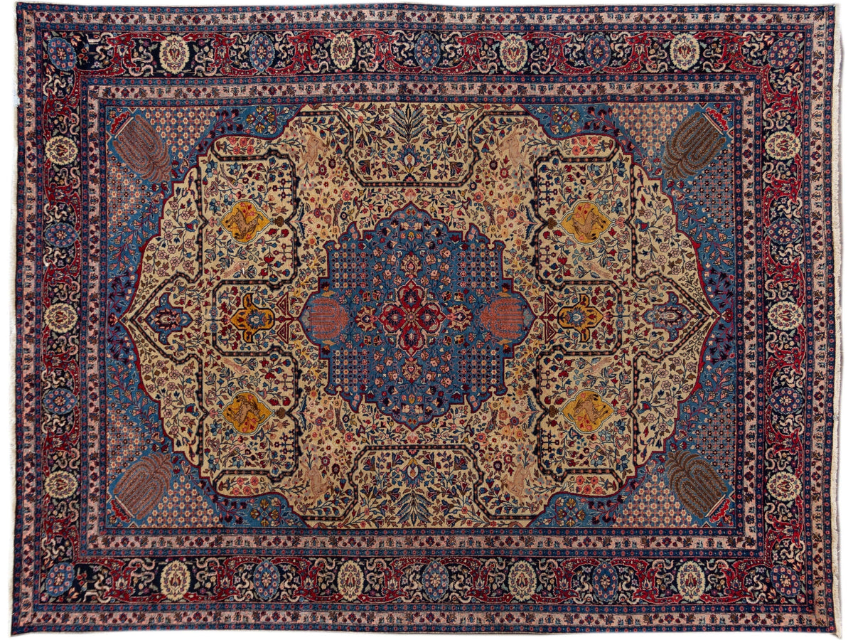 Antique Tabriz Wool Rug 12 X 15