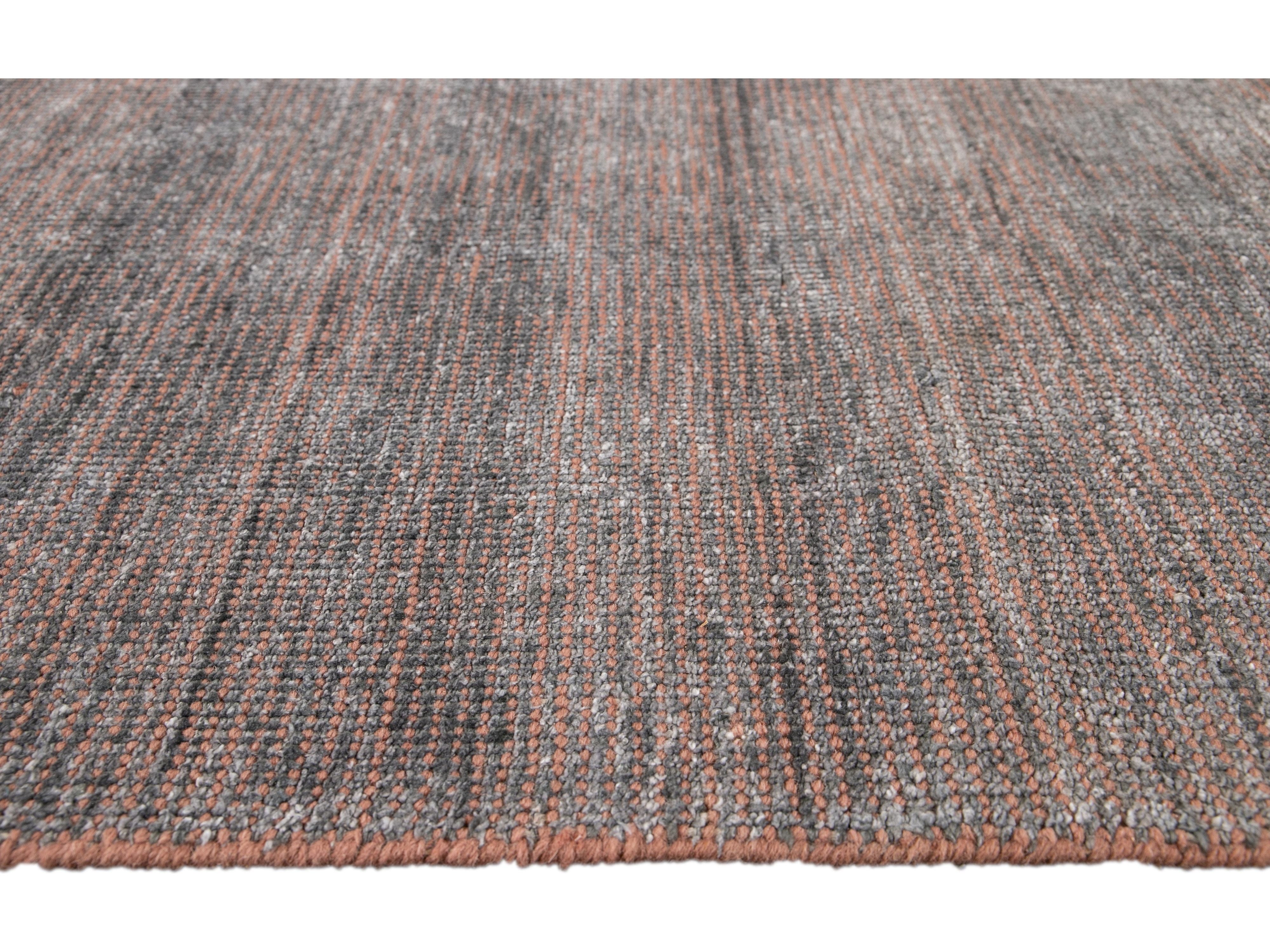 Modern Bamboo & Silk Boho Rug 9 X 12v