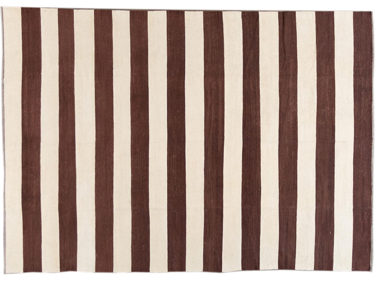 Modern Flatweave Kilim Wool Rug 10 X 14