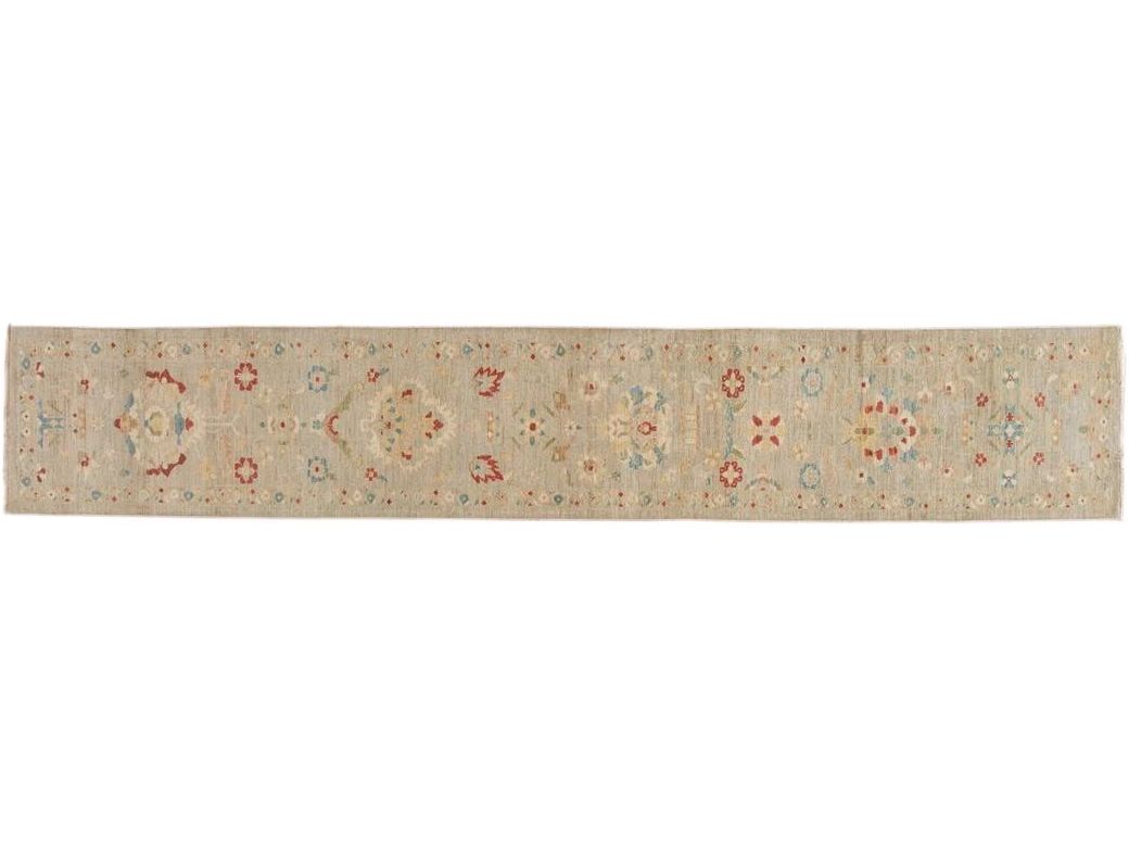 21st Century Modern Sultanabad Wool Runner Rug 3 X 18