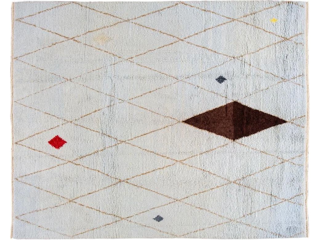 Modern Moroccan-Style Wool Rug 10 X 12