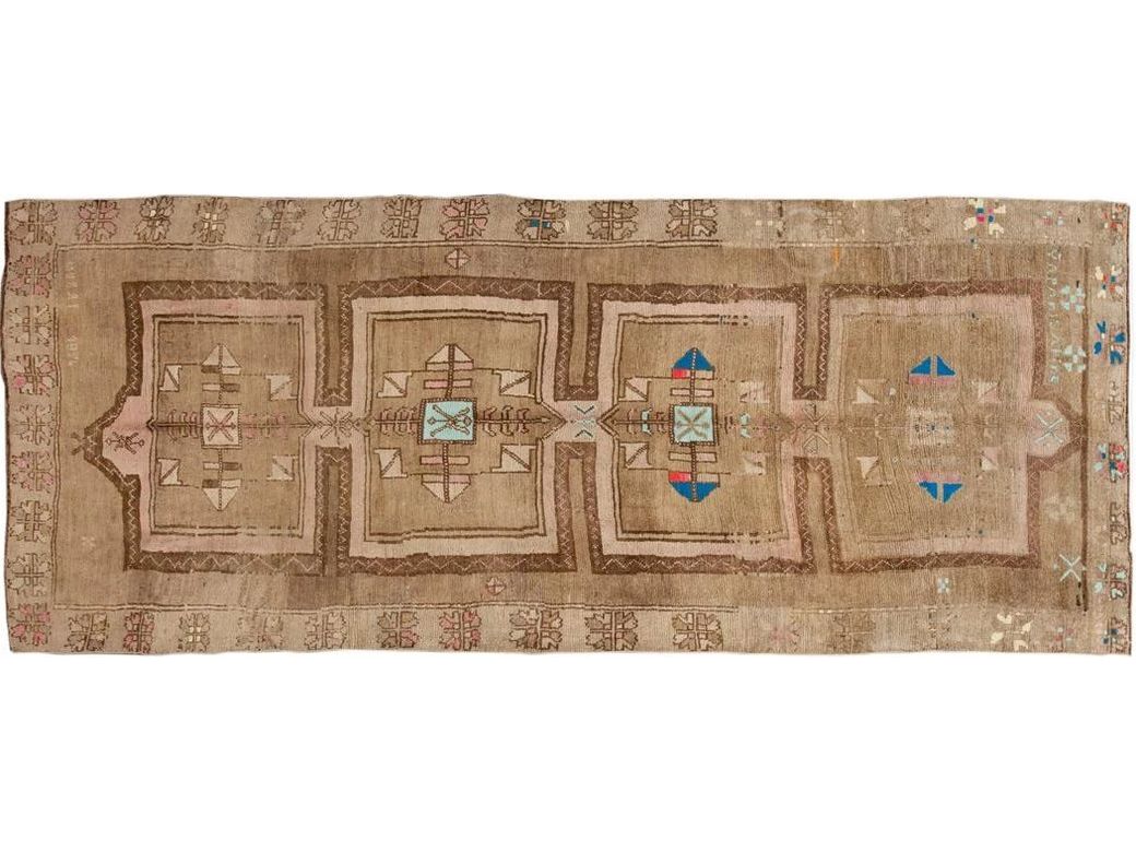 Mid-20th century Vintage Kars Runner Wool Rug 6' x 13'