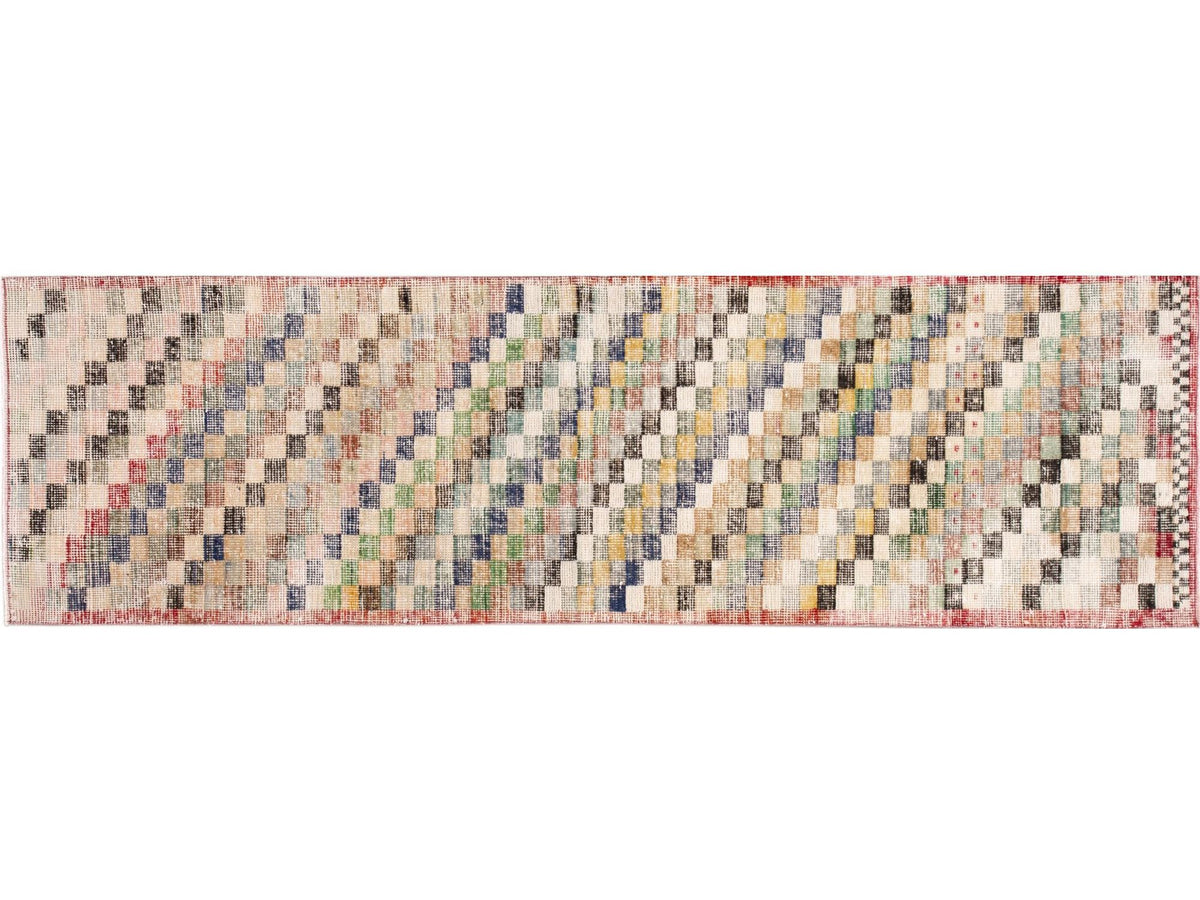 Mid-20th Century Vintage Turkish Wool Runner Rug, 2 X 9