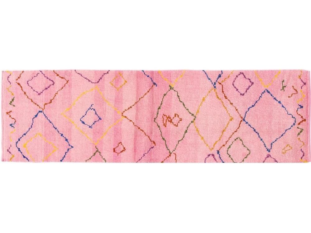Modern Moroccan Style Wool Runner 3 X 10