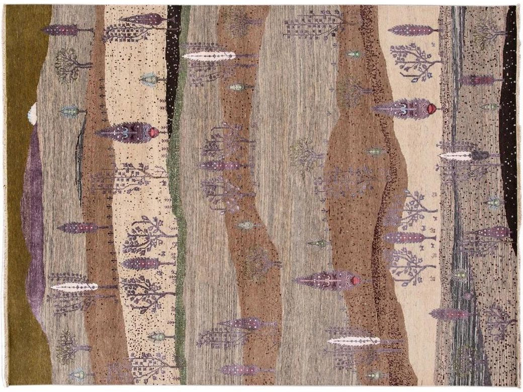 Modern Indian Gabbeh Style Rug 9 X 12