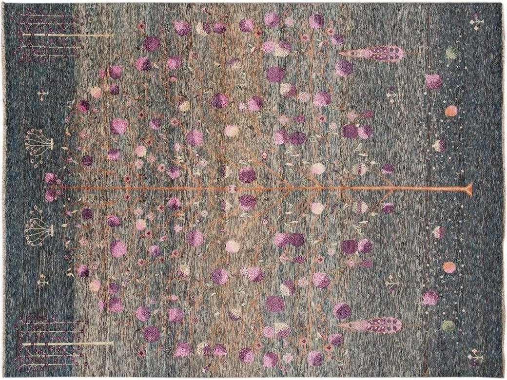 Modern Indian Gabbeh Style Rug 9 X 12