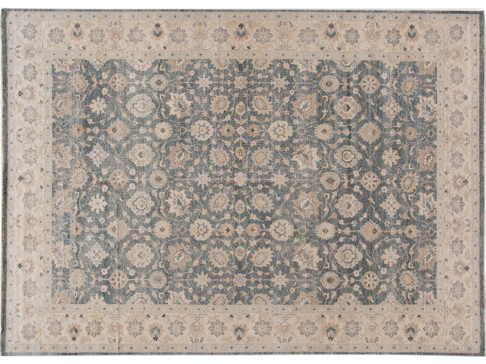 Modern Tabriz Style Artisan Wool Rug 10 X 14