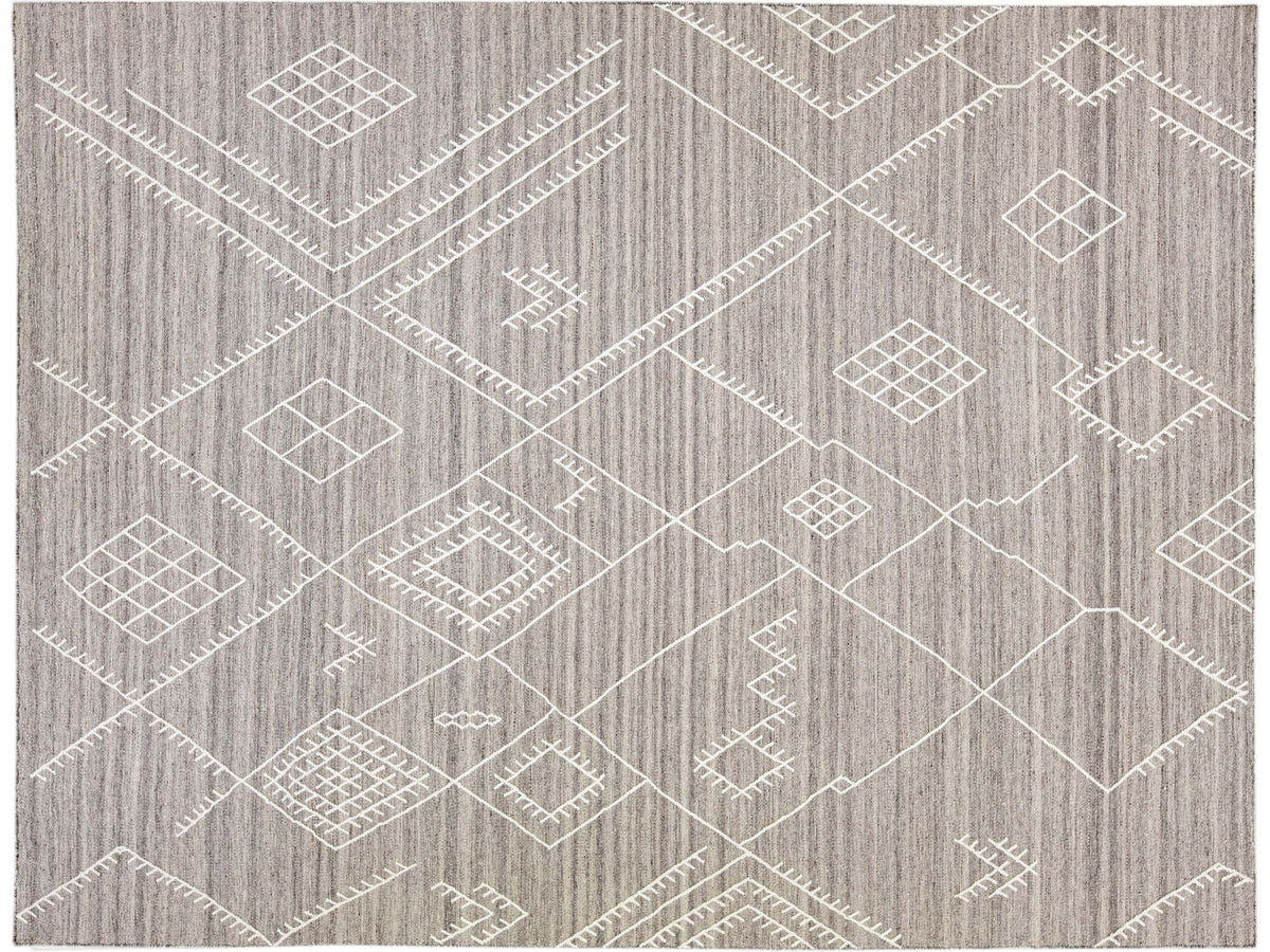 Modern Kilim Wool Rug 10 X 14