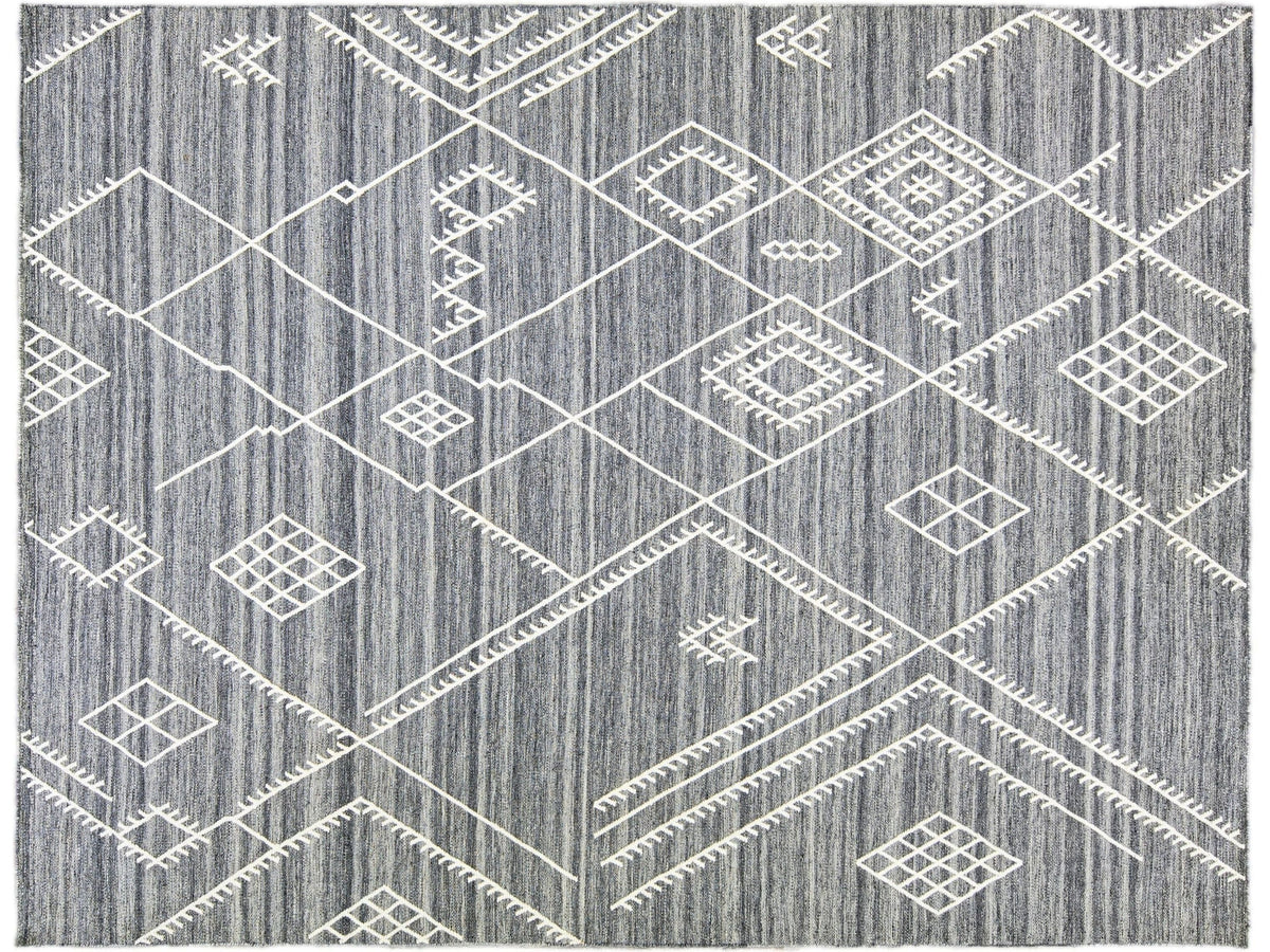 Modern Kilim Wool Rug 9 X 12