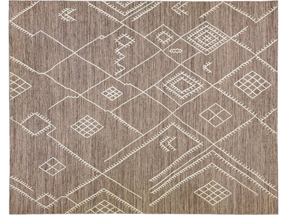 Modern Kilim Wool Rug 10 X 14