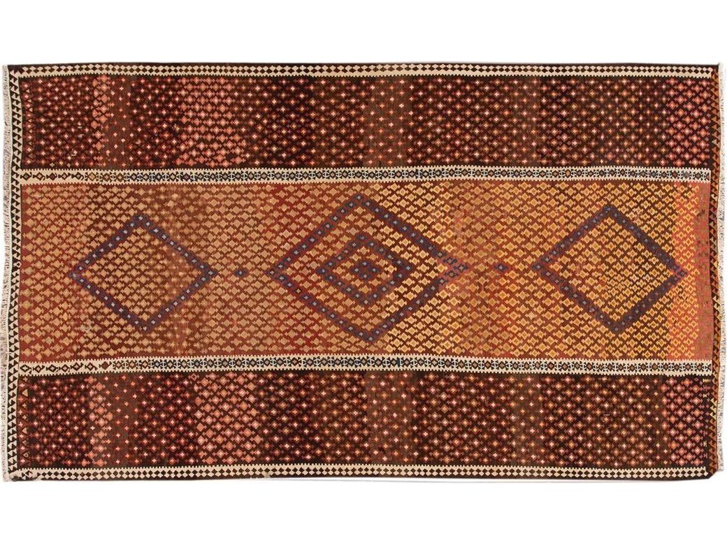 Vintage Persian Kilim Wool Rug 10 X 16
