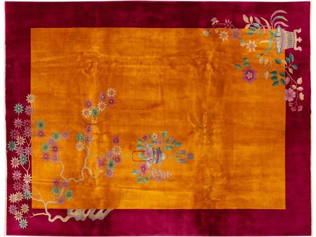 Antique Art Deco Chinese Rug 9 X 11