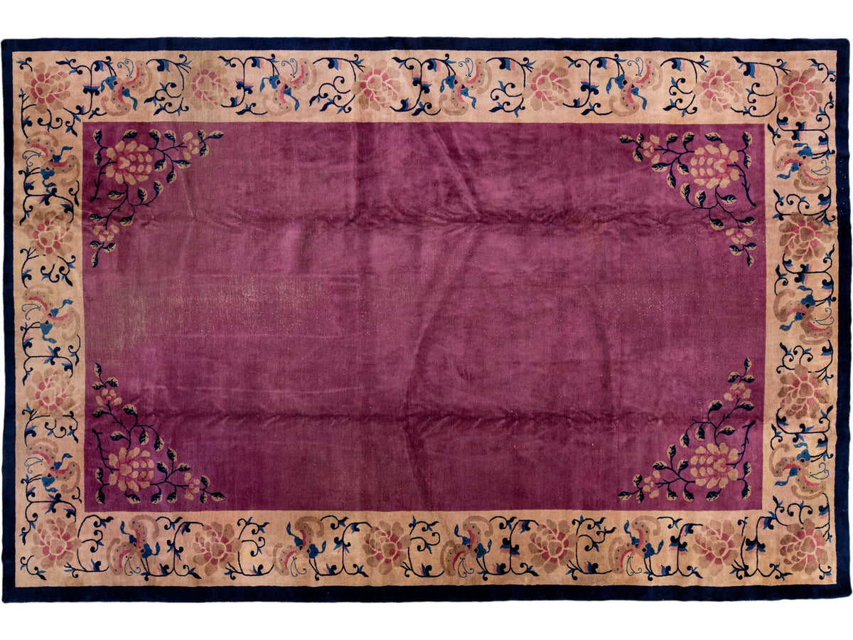 Antique Art Deco Chinese Rug 12 X 19