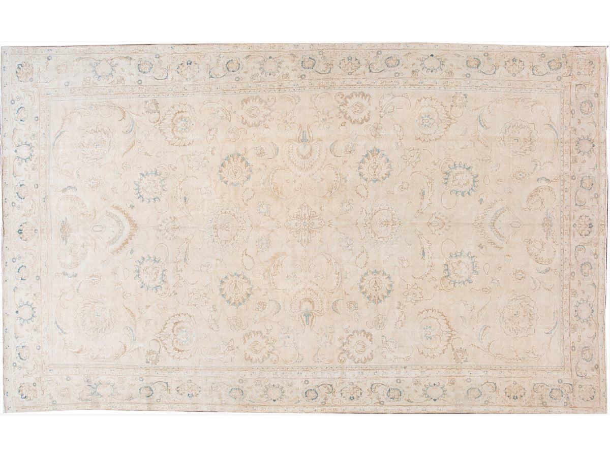 Vintage Tabriz Wool Rug 10 X 17