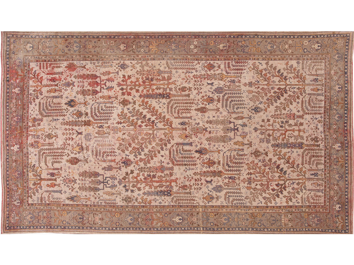 Antique Turkish Oushak Wool Rug 11 X 19