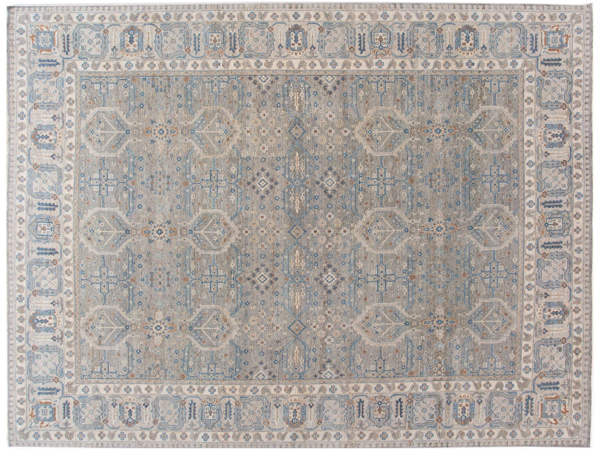 Modern Indian Artisan Wool Rug 12 X 16