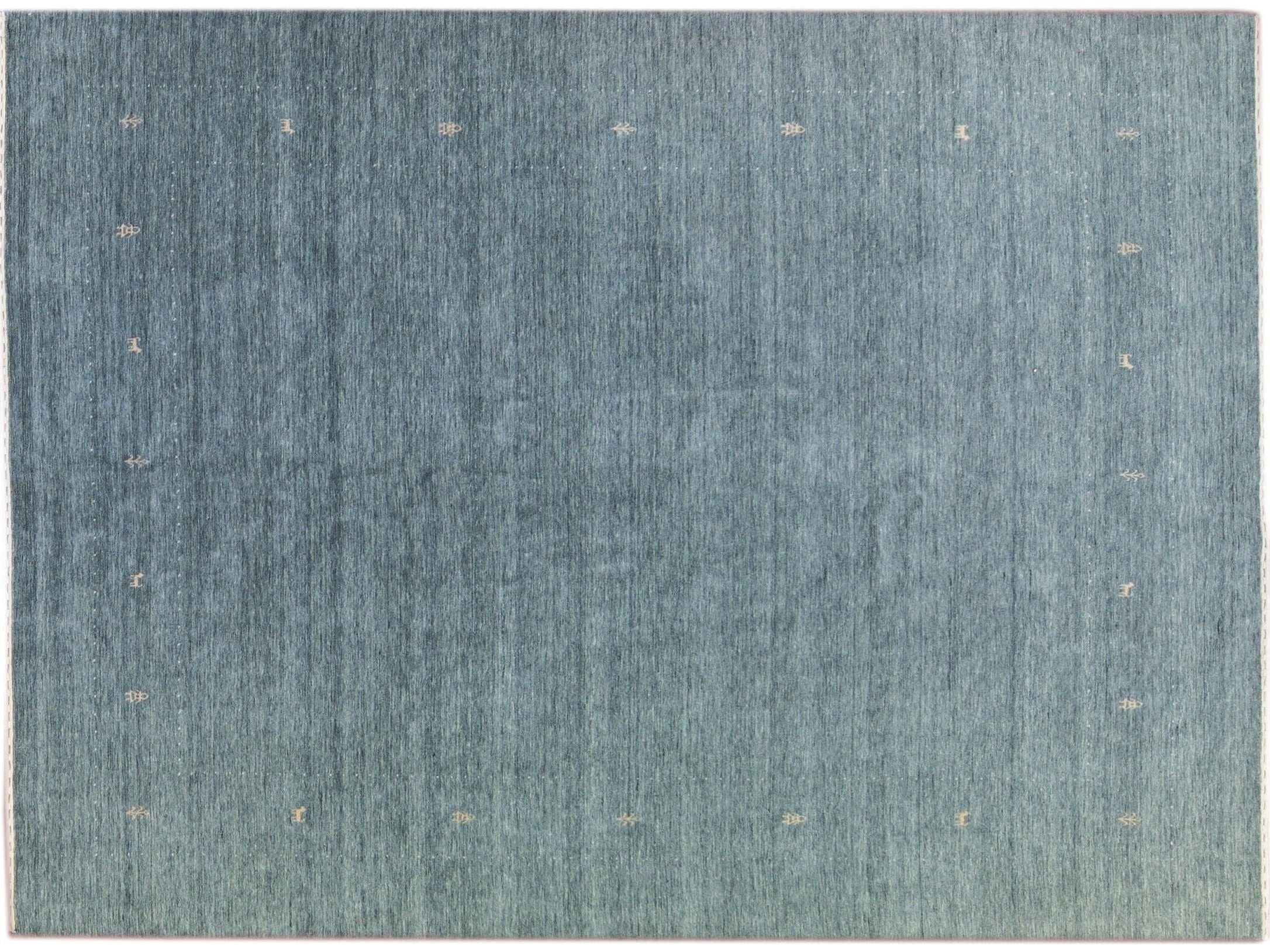 Modern Gabbeh Style Hand-Loom Light Gray Minimalist Pattern Wool Rug