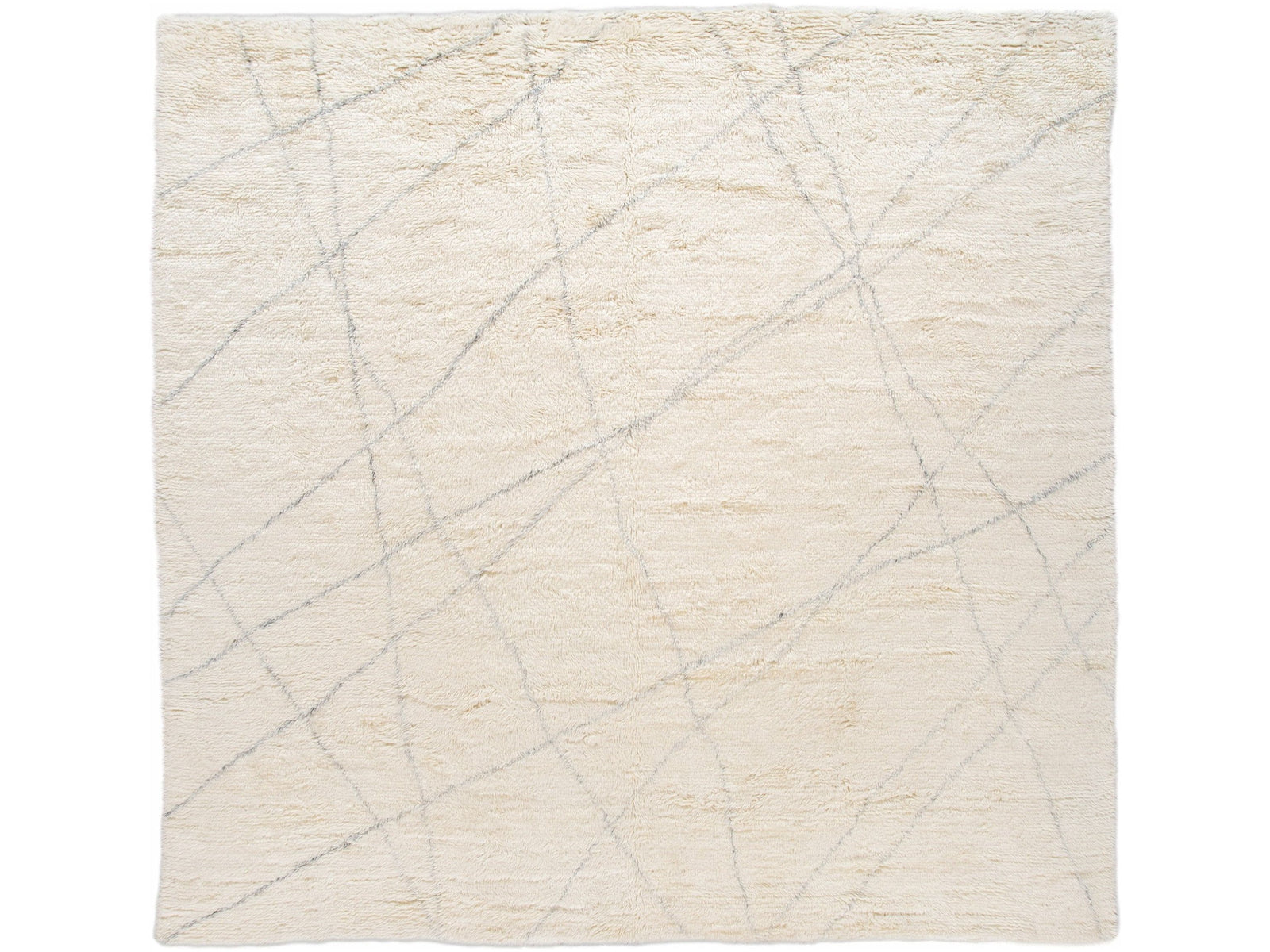 Modern Moroccan Style Square Wool Rug 12 X 12