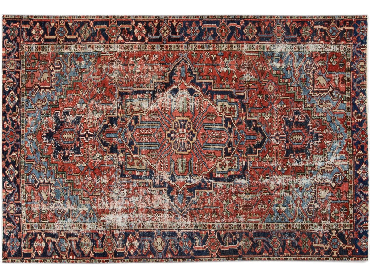 Antique Heriz Wool Rug 6 X 9