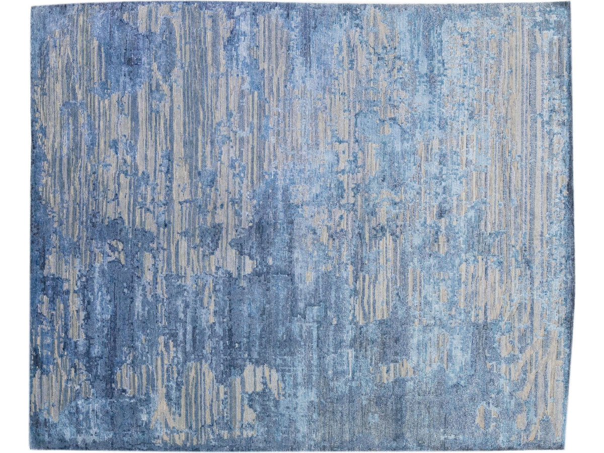 Modern Indian Wool & Silk Rug 8 X 10