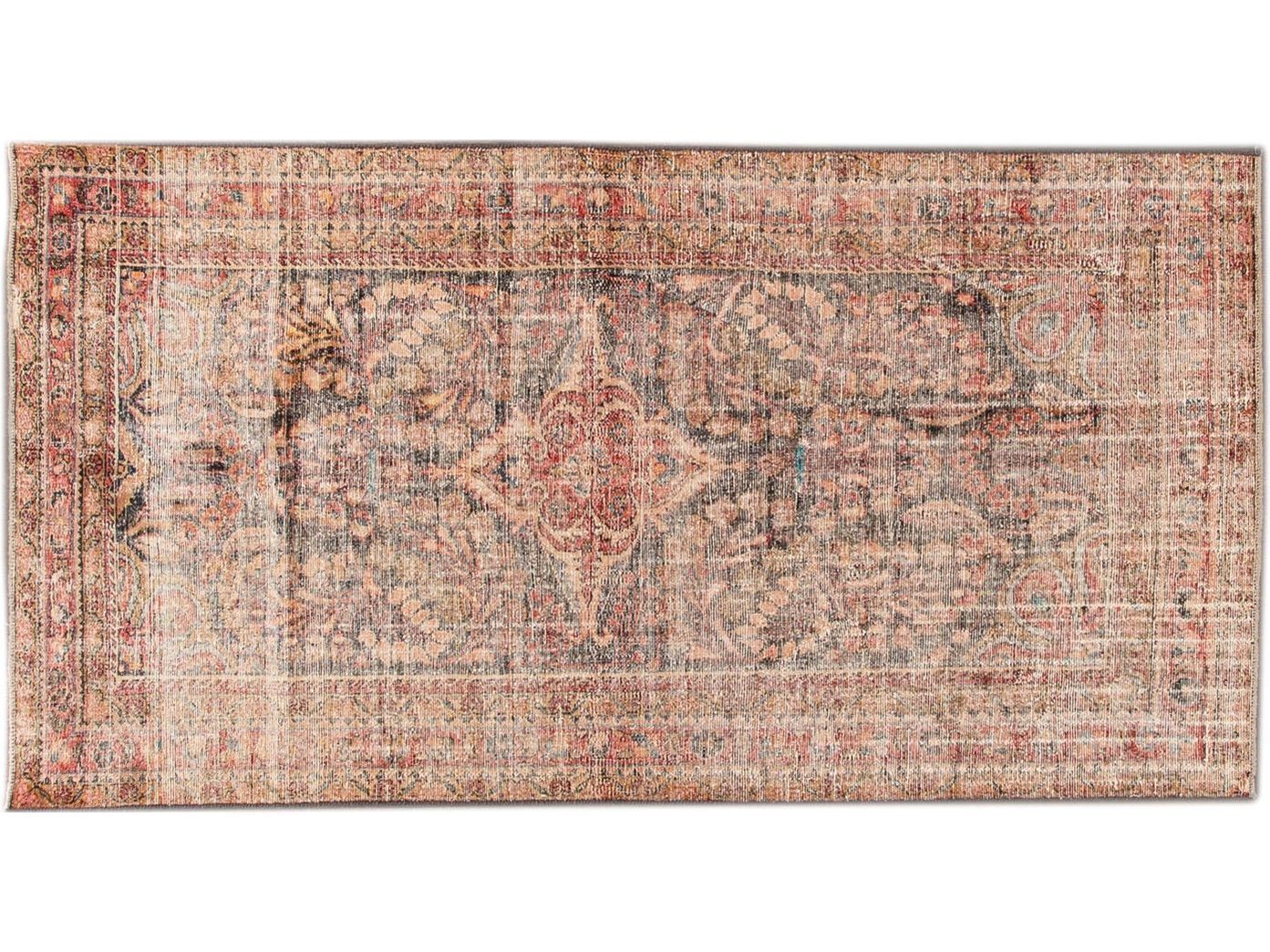 Vintage Distressed Wool Runner 4 X 8
