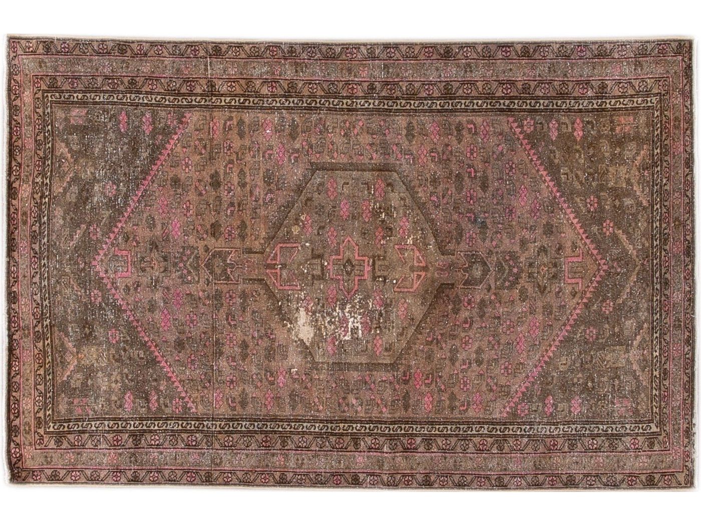 Vintage Distressed Wool Rug 4 X 7