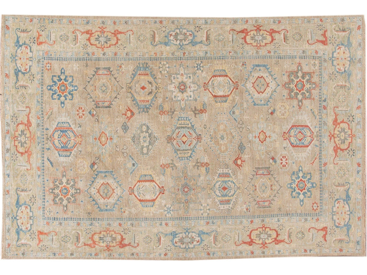 Modern Heriz Style Wool Rug 8 X 13