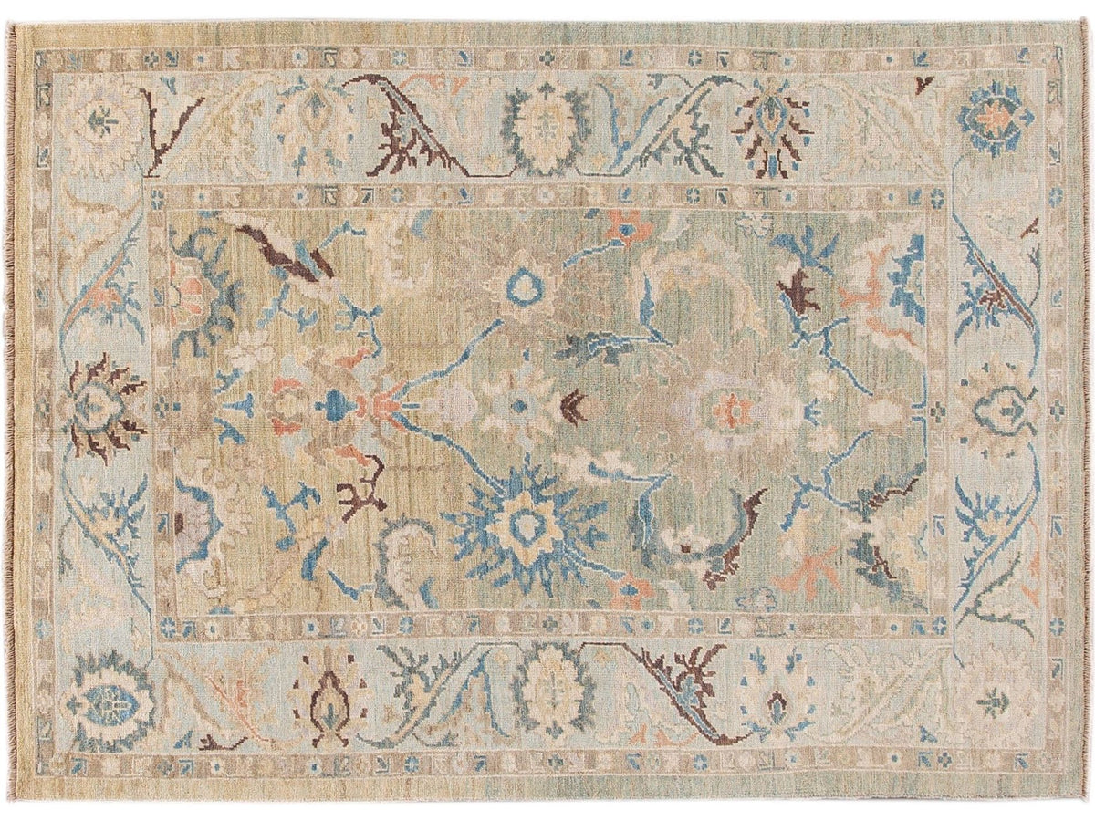 Modern Sultanabad Wool Rug 6 X 9