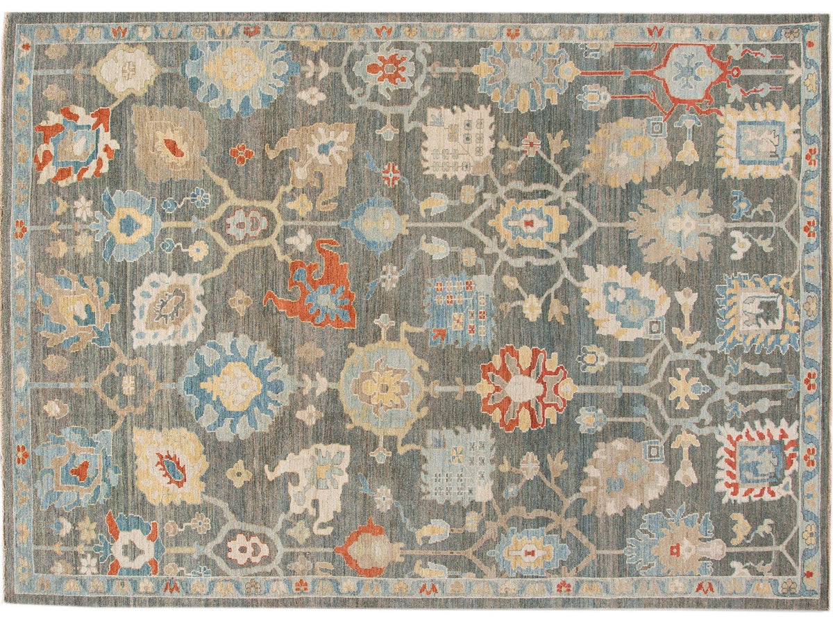 Modern Sultanabad Wool Rug 9 X 12
