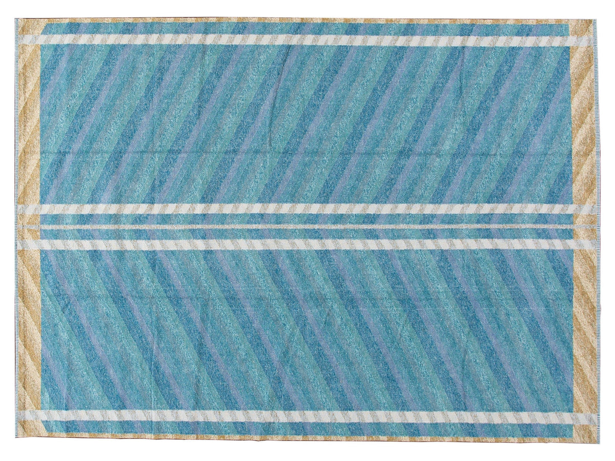 Modern Swedish Cotton & Wool Rug 10 X 14