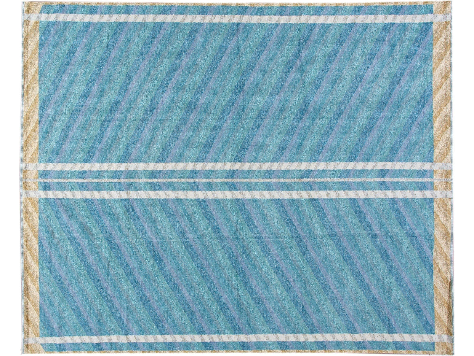 Modern Swedish Cotton & Wool Rug 12 X 15