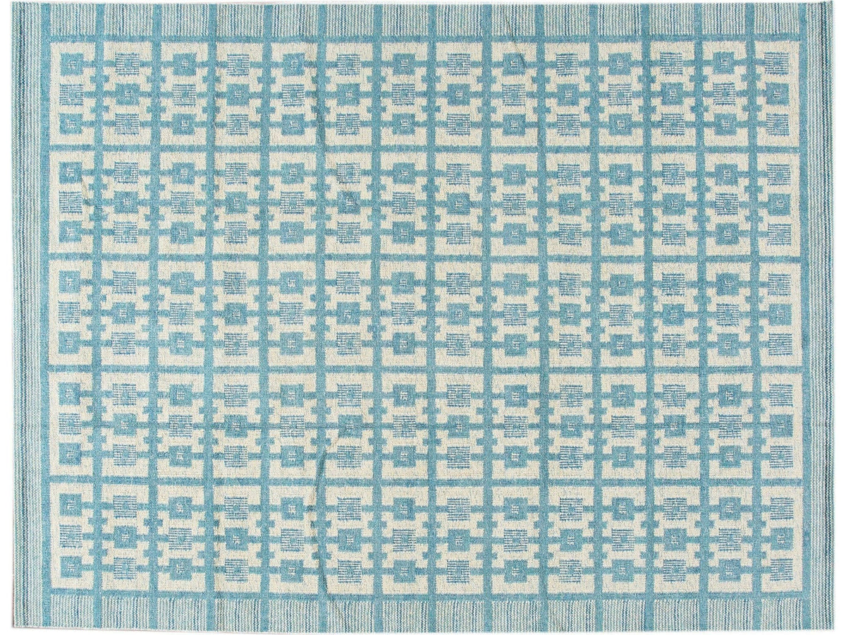 Modern Swedish Cotton & Wool Rug 9 X 12