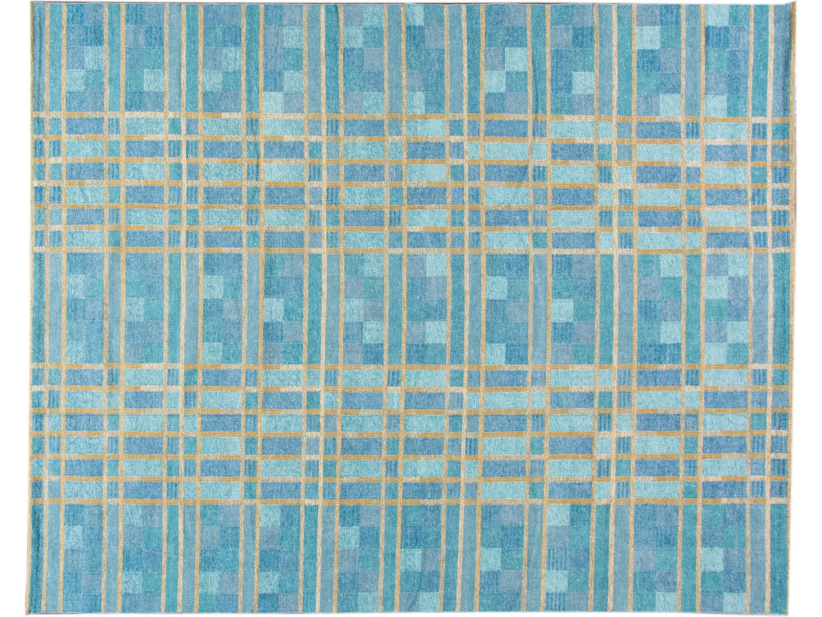 Modern Swedish Cotton & Wool Rug 12 X 15