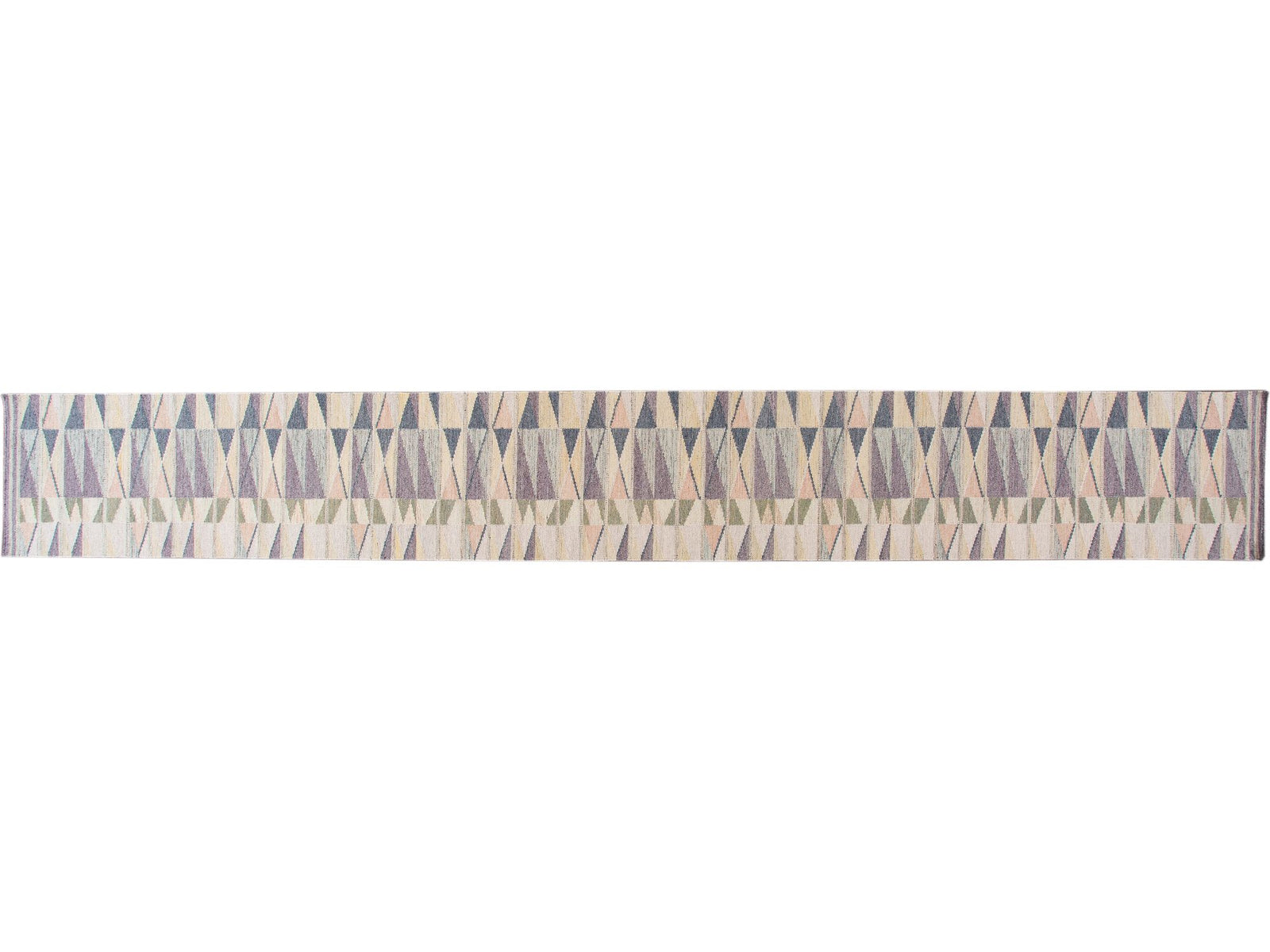 Modern Scandinavian Style Abstract Wool Runner 3 X 24