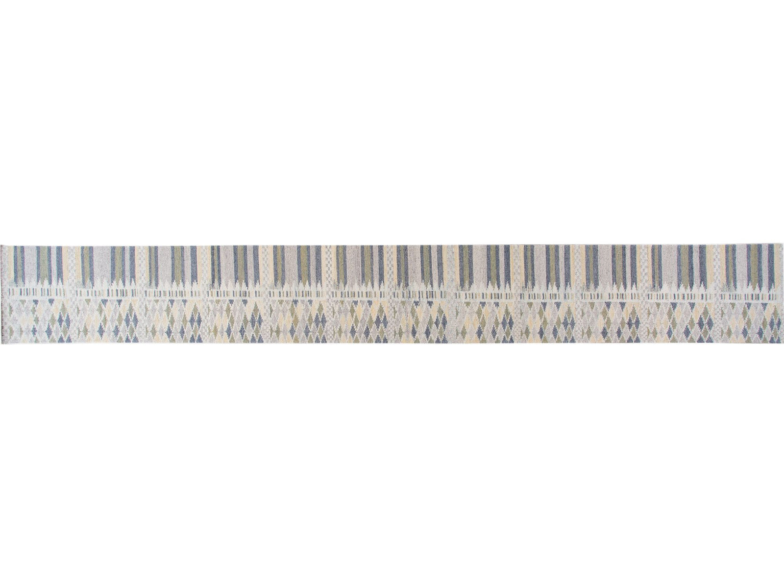 Modern Scandinavian Style Long Wool Runner 3 X 26