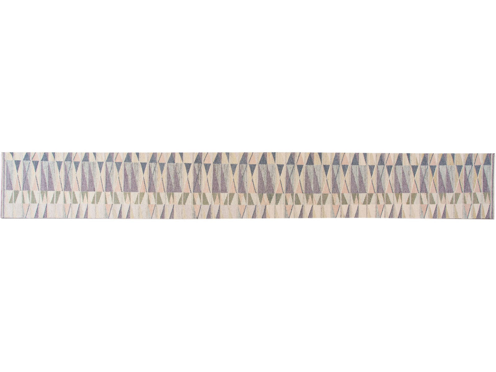 Modern Scandinavian Style Abstract Wool Runner 3 X 25