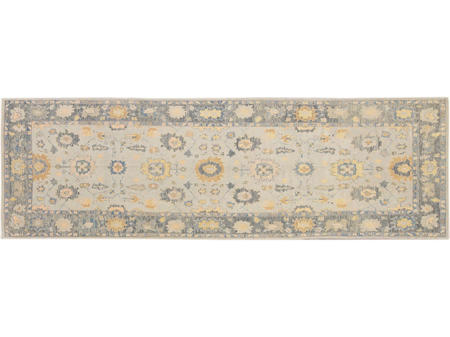 Modern Oushak Wide Wool Runner 6 X 19