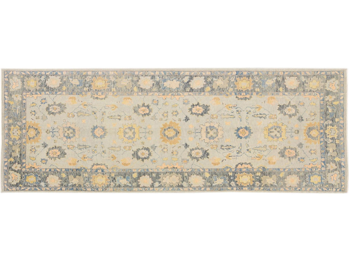 Modern Oushak Wide Wool Runner 6 X 17