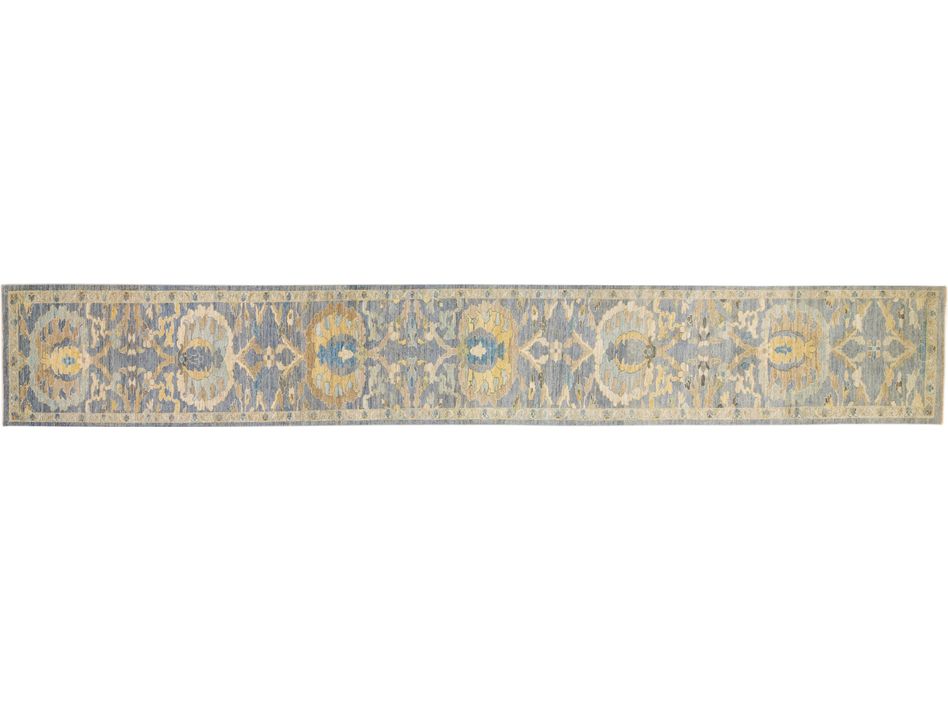 Modern Sultanabad Long Wool Runner 4 X 26