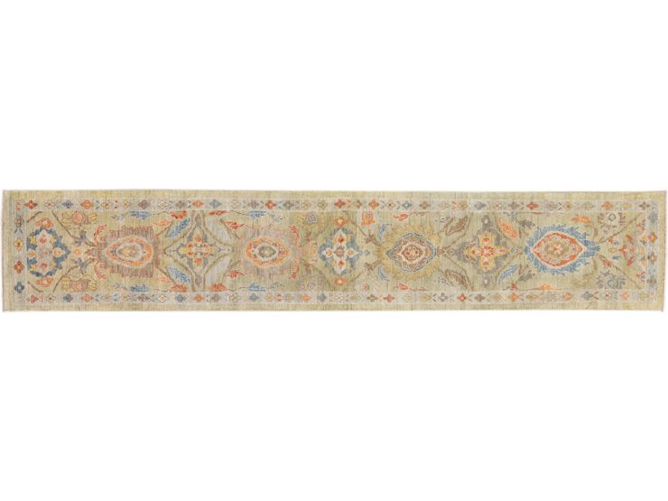 Modern Sultanabad Long Wool Runner 3 X 16