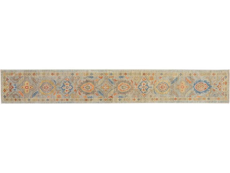 Modern Sultanabad Long Wool Runner 3 X 20