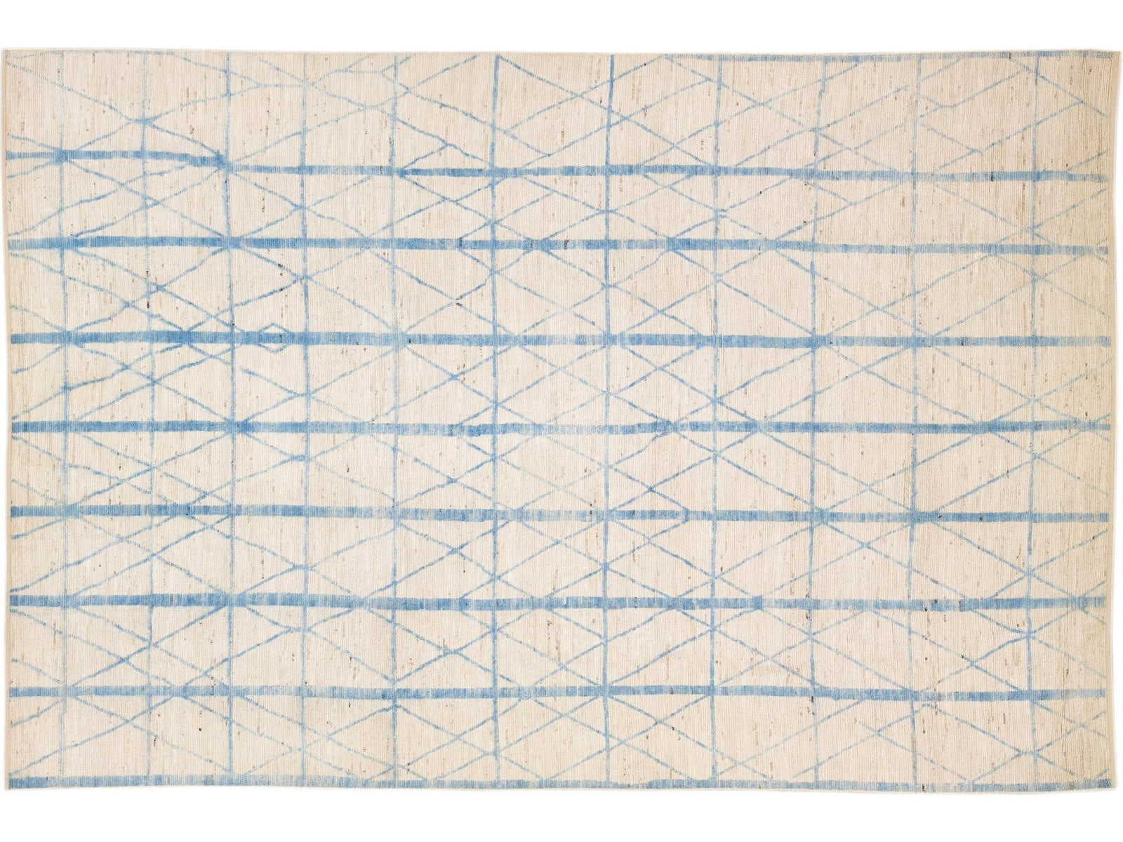 Modern Moroccan Wool Rug 12 X 18