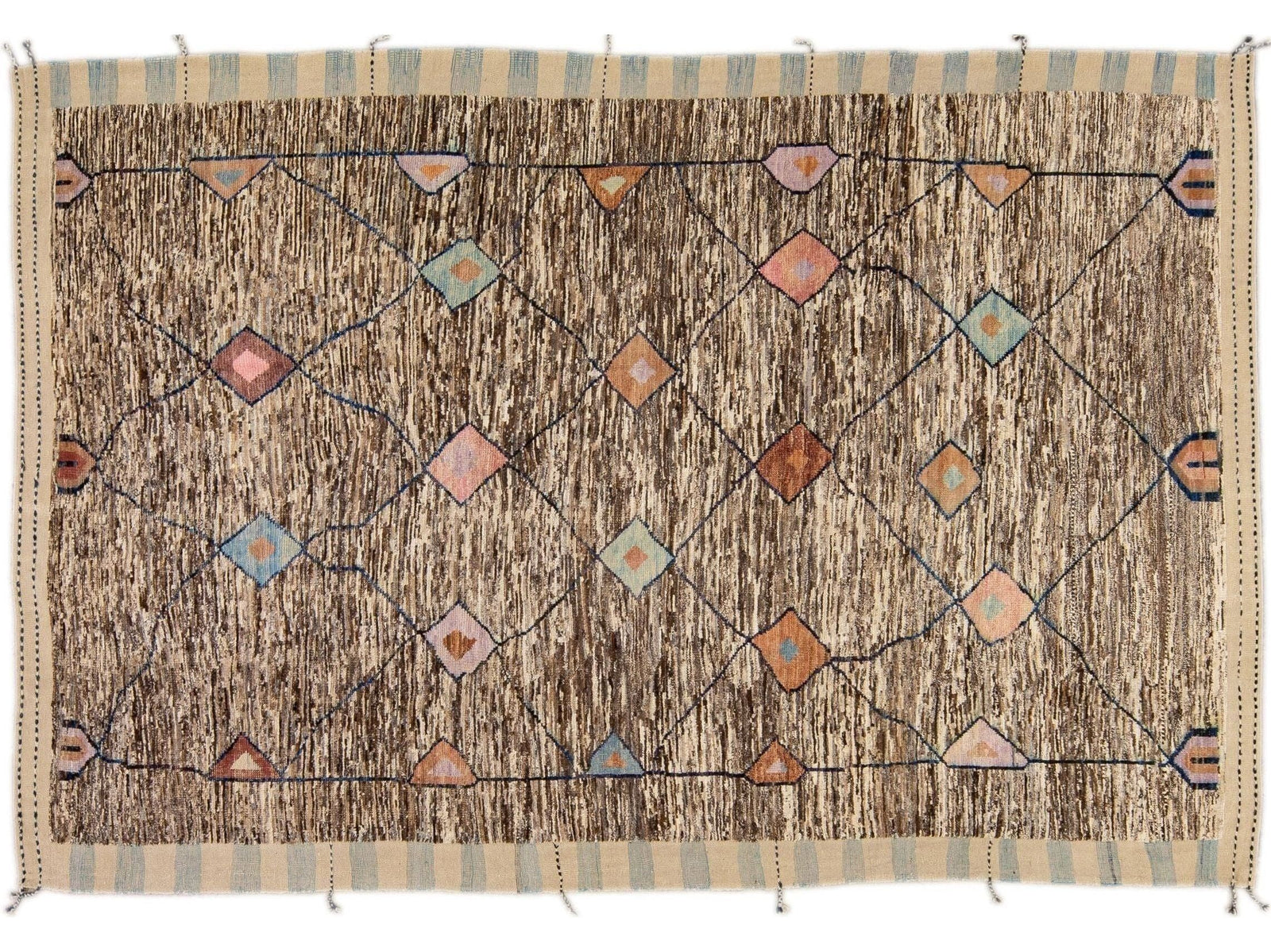 Modern Moroccan Wool Rug 9 X 13