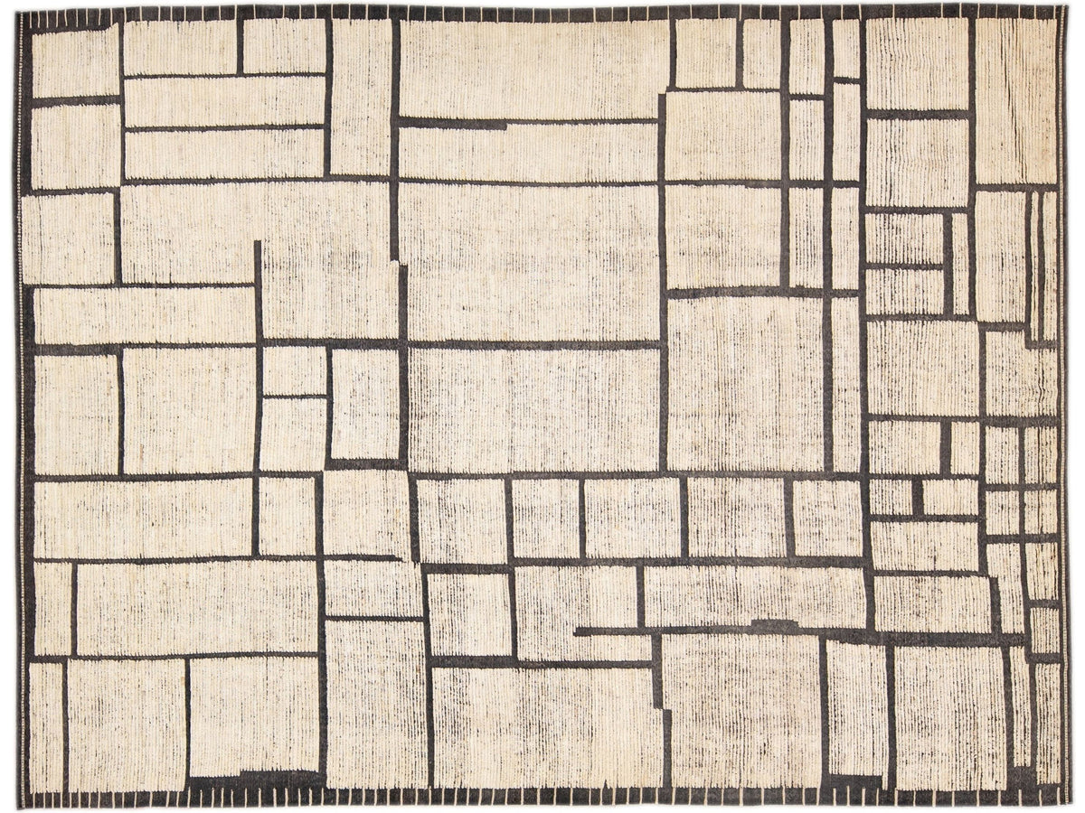 Modern Moroccan Wool Rug 12 X 16