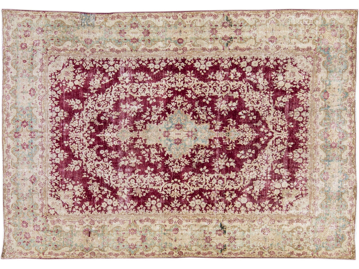 Vintage Tabriz Wool Rug 10 X 14