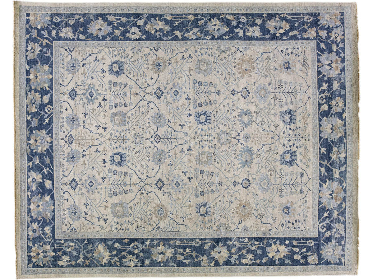 Modern Indian Artisan Wool Rug 12 X 15