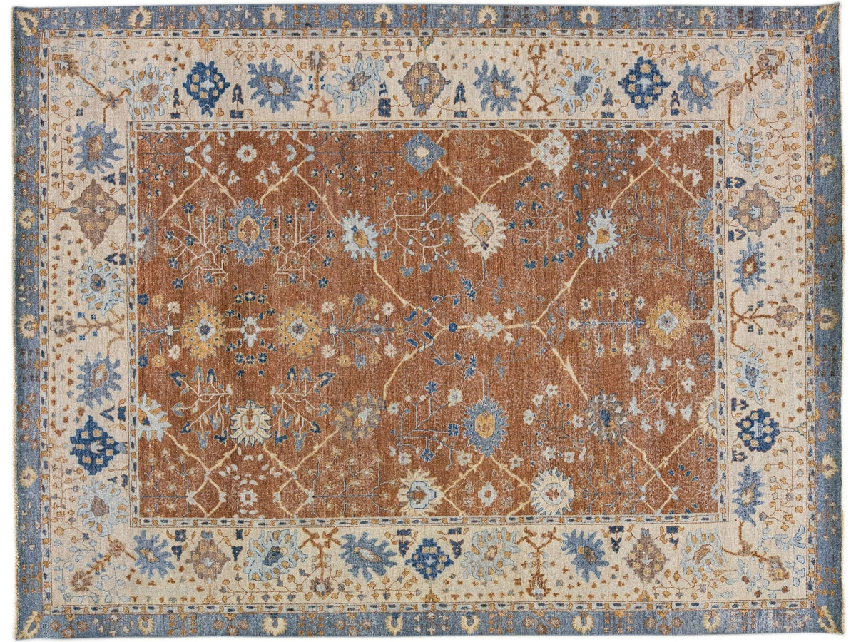 Modern Indian Wool Rug 9 X 12