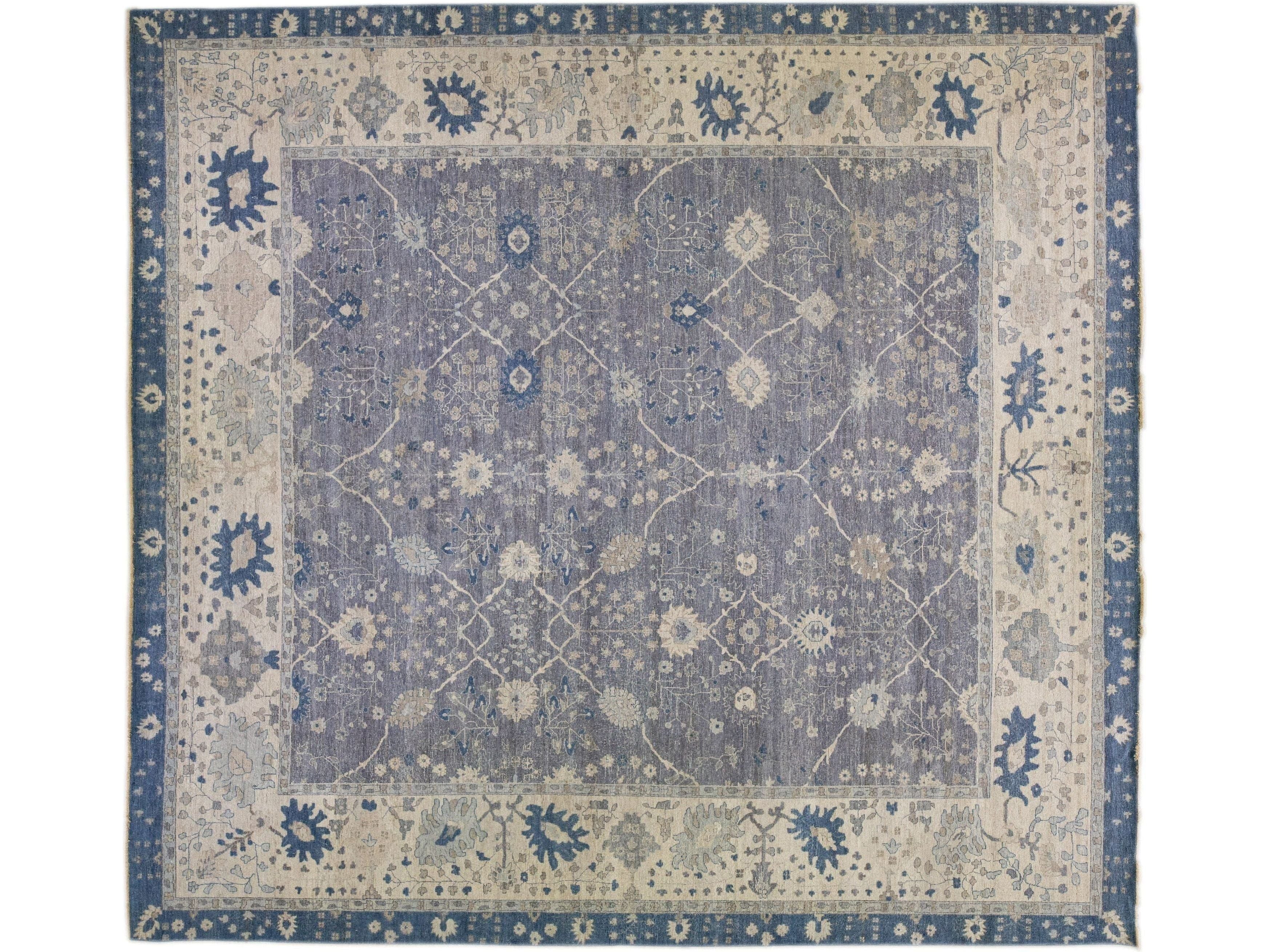 Gray Apadana's Artisan Collection Handmade Oversize Square Wool Rug