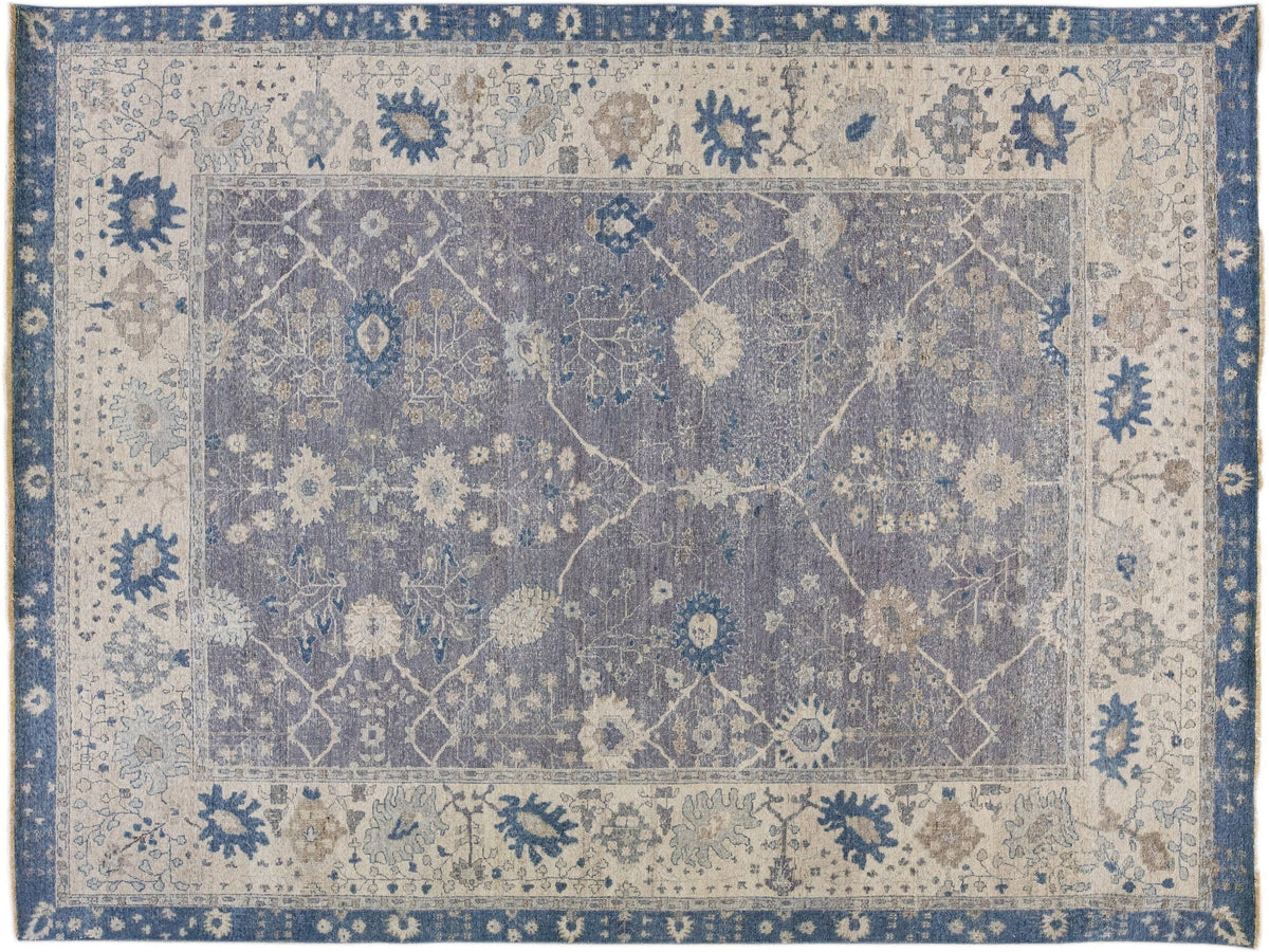 Modern Indian Wool Rug 9 X 12